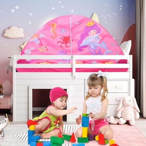 Image of Kid Bed Tent -Twin Play Tent Dream Playhouse for Bedroom Decor Indoor Games Twin Size Bed Canopy by CRAWLBO