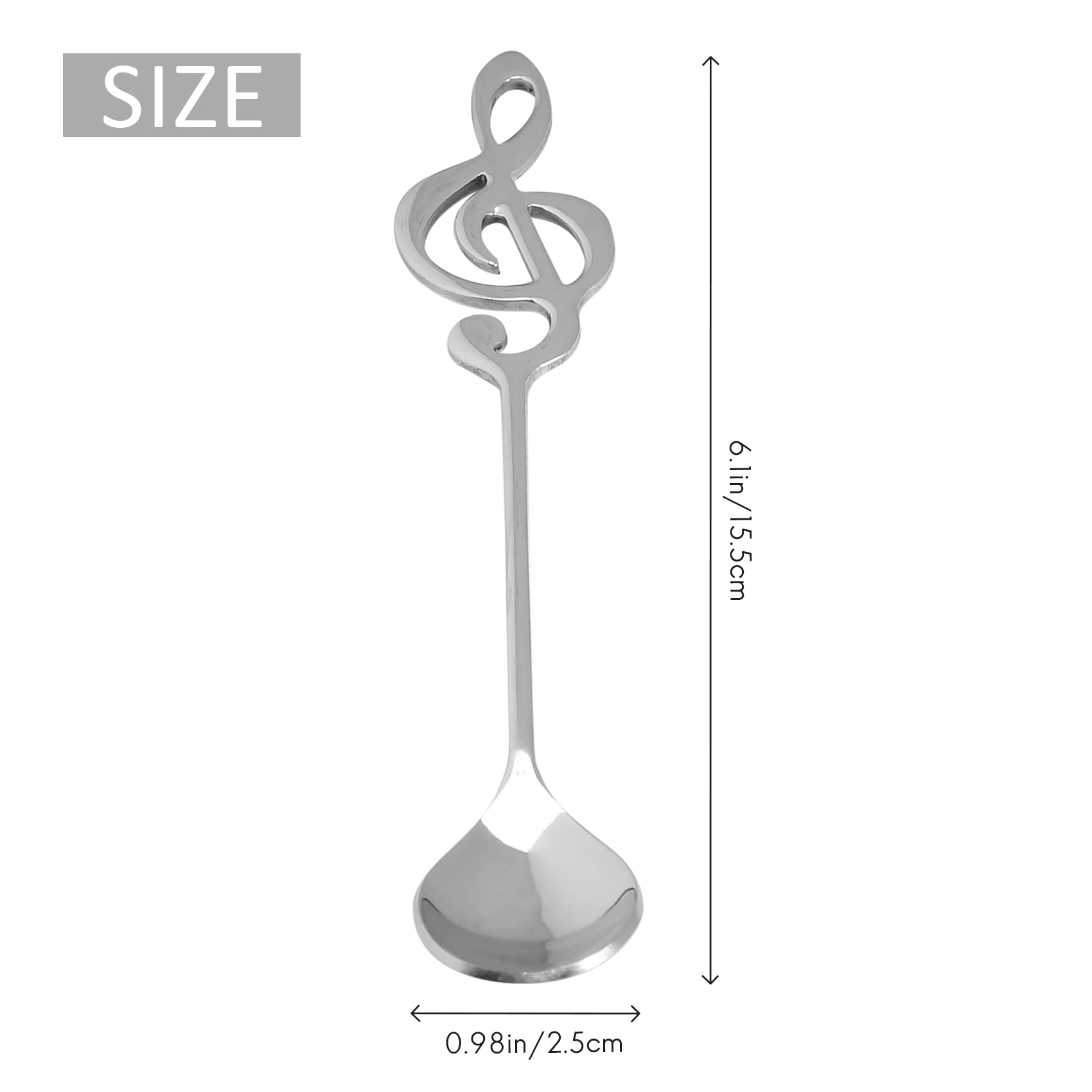 Confezione Da 6 Cucchiaini Di Cucchiaino Da Caffè A Forma Di Notazione Musicale In Acciaio Inossidabile