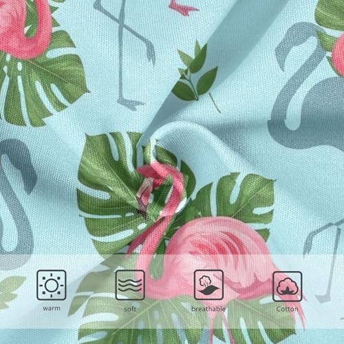 Pink Flamingos Green Leaves Blue Panties for Girl Toddler Underwear Floral Cotton Fancy Kids Briefs Undies 2t3