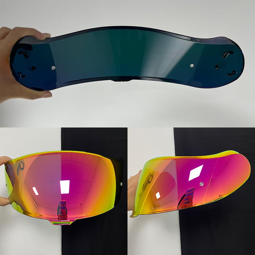 YMTSGEQ Neotec 3 Helmet Visor Replacement.CNS-3C Helmet Face Shield UV Protection Compatible with Neotec 3 (Revo Pink Gold-Day Use Only)