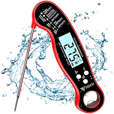 DOQAUS Fleischthermometer Grillthermometer Thermometer Küche Bratenthermometer IPX6 Wasserdicht und LCD Bildschirm mit Gegenlicht Cover