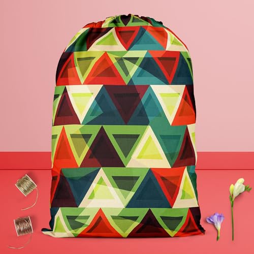 Image of ArtzFolio Grunge Triangle D3 | Reusable Sack Bag | Bag for Gym, Storage, Vegetable & Travel