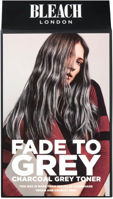 Bleach London Fade to Grey Toner Kit - Ammonia-Free Conditioning Toner for Steely Grey Finish - Ideal for Blonde Hair - with Smooth and Shine Complex (Complete Kit)