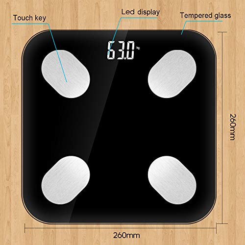 Báscula digital para baño con análisis corporal y pantalla LCD miniatura 5