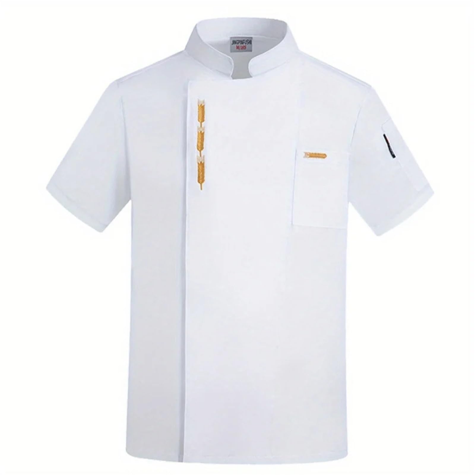 Divisa da Cuoco 1 Divisa Corta da Chef da Uomo e da Donna Adatta alle cucine dei ristoranti per Chef(Short Black,L)