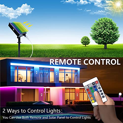 Image of MIHEAL Solar LED Strip Outdoor, 32.8ft SMD 5050 LED Lights, Solar Powered RGB Colour Changing LED Strip, IP67 Waterproof Decorative Fairy Lights for Yard Trees Garden