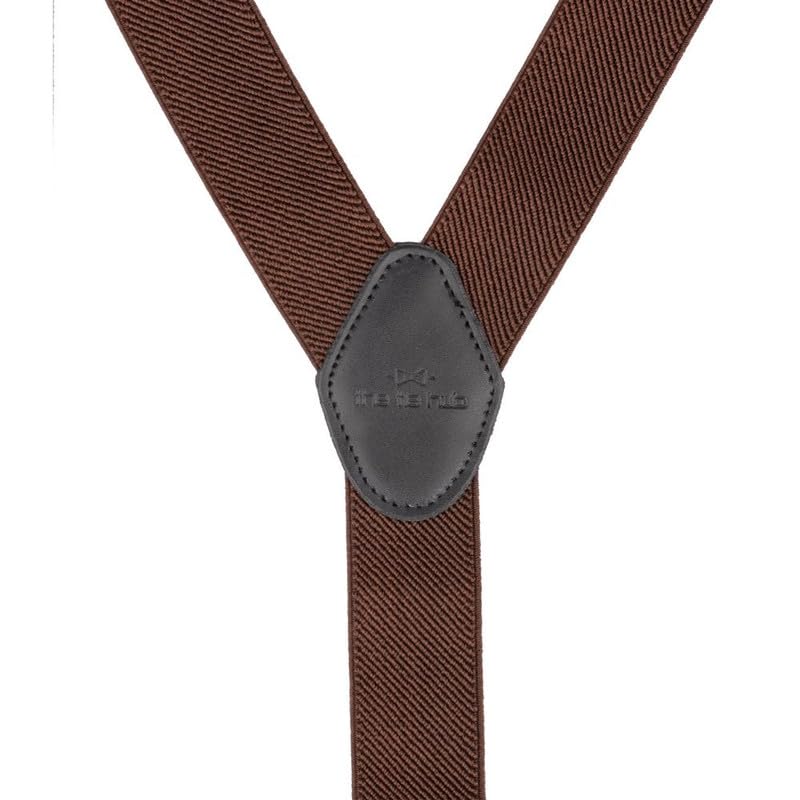 Image of The Tie Hub Suspenders for Men | Slim Clip-On Y-Back Elastic Braces | Adjustable 1.25 Inch | Formal Wedding Office