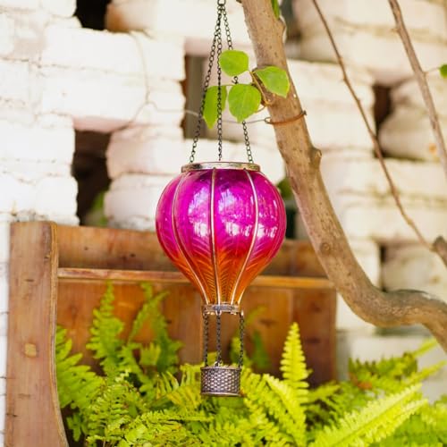 image for XIRUIER Solar Hot Air Balloon Lantern: Orange Flickering Flame, Waterp