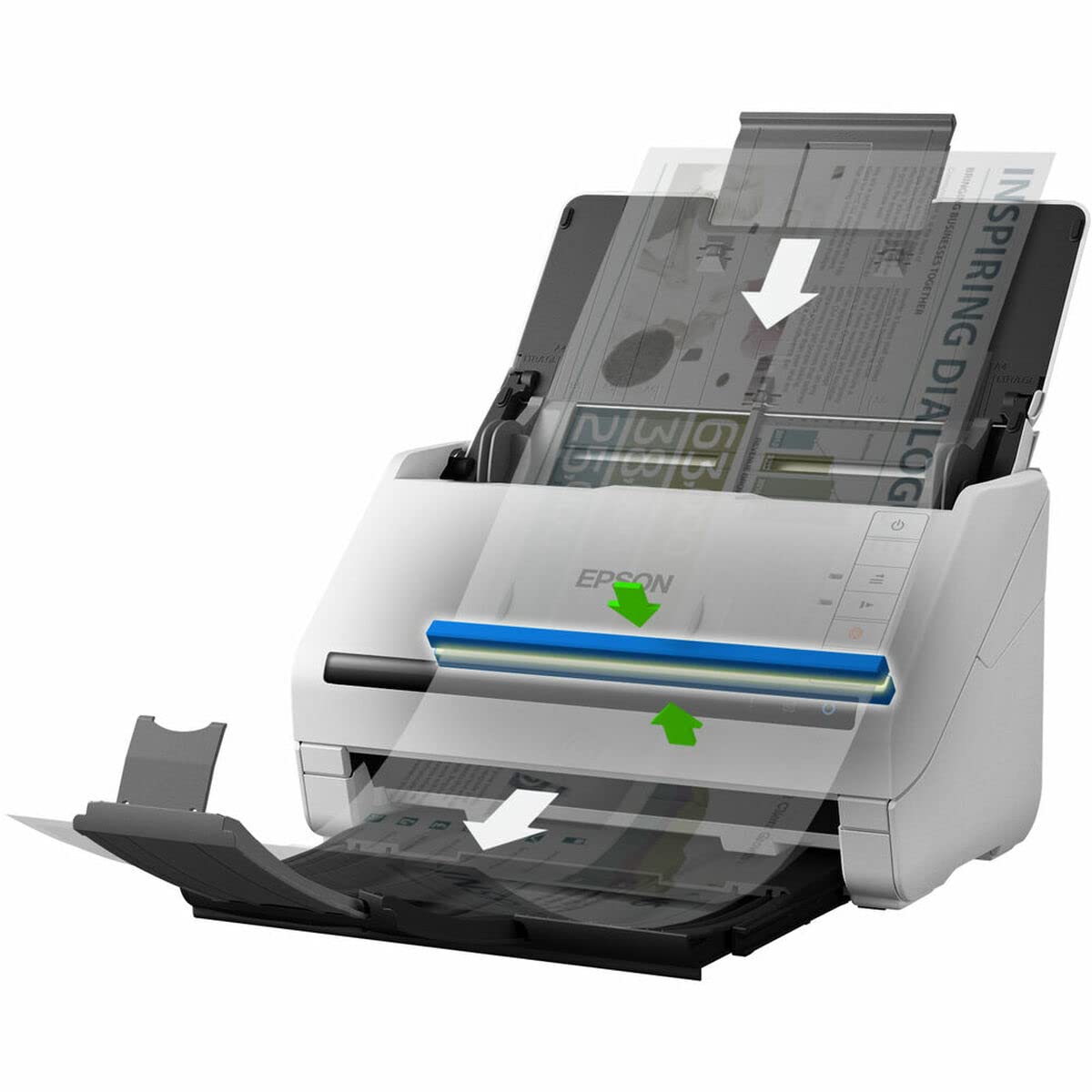 Epson Workforce DS-​530II Scanner Fronte/​Retro Automatico Sheet-​Feeder ADF 50 Pagine, scansione Documenti Fino 35 ppm (70 ipm), Free 3 Year Warranty – 3 Anni di Garanzia Gratuita