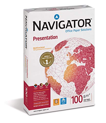 Navigator Presentation Premium - Papel de oficina (500 hojas, 100 g/m², DIN A4, ultrablanco)