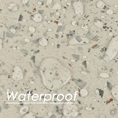 Varystyle 12"X12" Beige Terrazzo Tile Stickers Peel And Stick Floor Tile Waterproof Vinyl Flooring Stick On Wall Tile Self Adhesive Removable Decorative Bathroom Tile For Wall Backsplash Shower 5 Pcs #TOP4