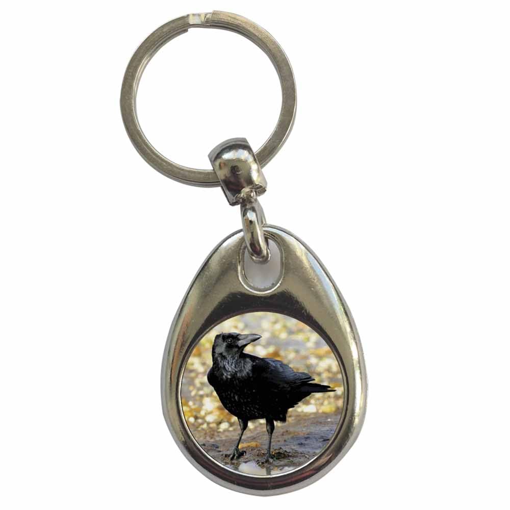 Ozorath Carrion Crow Keyring Keychain with Split Ring Attachment and Metal Key Fob
