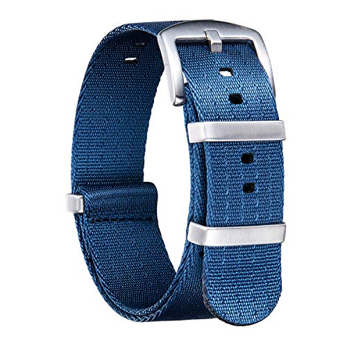 Image of BINLUN Nylon Watch Band Thick G10 Premium Ballistic Nylon Multicolor Replacement Watch Straps with Silver /Black Stainless Steel Buckle for Men Women 18mm 20mm 22mm 24mm