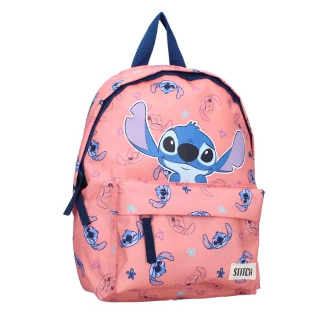 Mybagstory - Sac à Dos - Stitch - Bleu - Enfant - École - Maternelle - Cartable Fille - Taille 29 Cm - Bretelles Réglables - Idée Cadeau