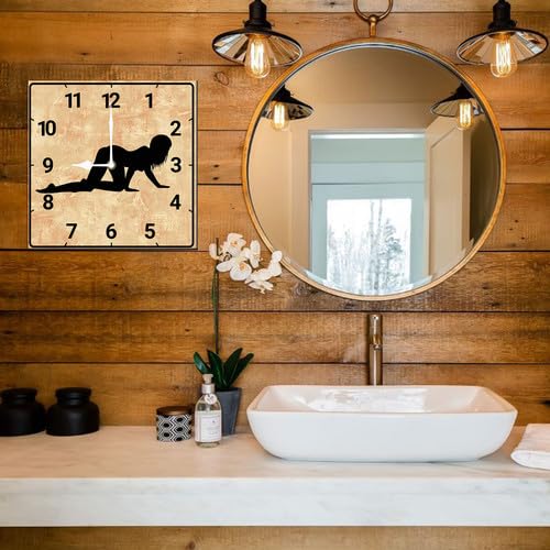 Reloj de pared cuadrado de madera 10 pulgadas silencioso miniatura 4