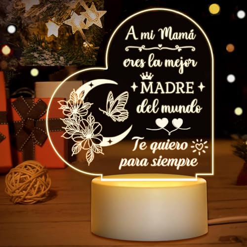 Aonveki Regalos Mamá, Regalo Madre Navidad, Lampara Regalo Cumpleaños Madre, Regalo Dia de la Madre, Regalo Acción de Gracias para Madre