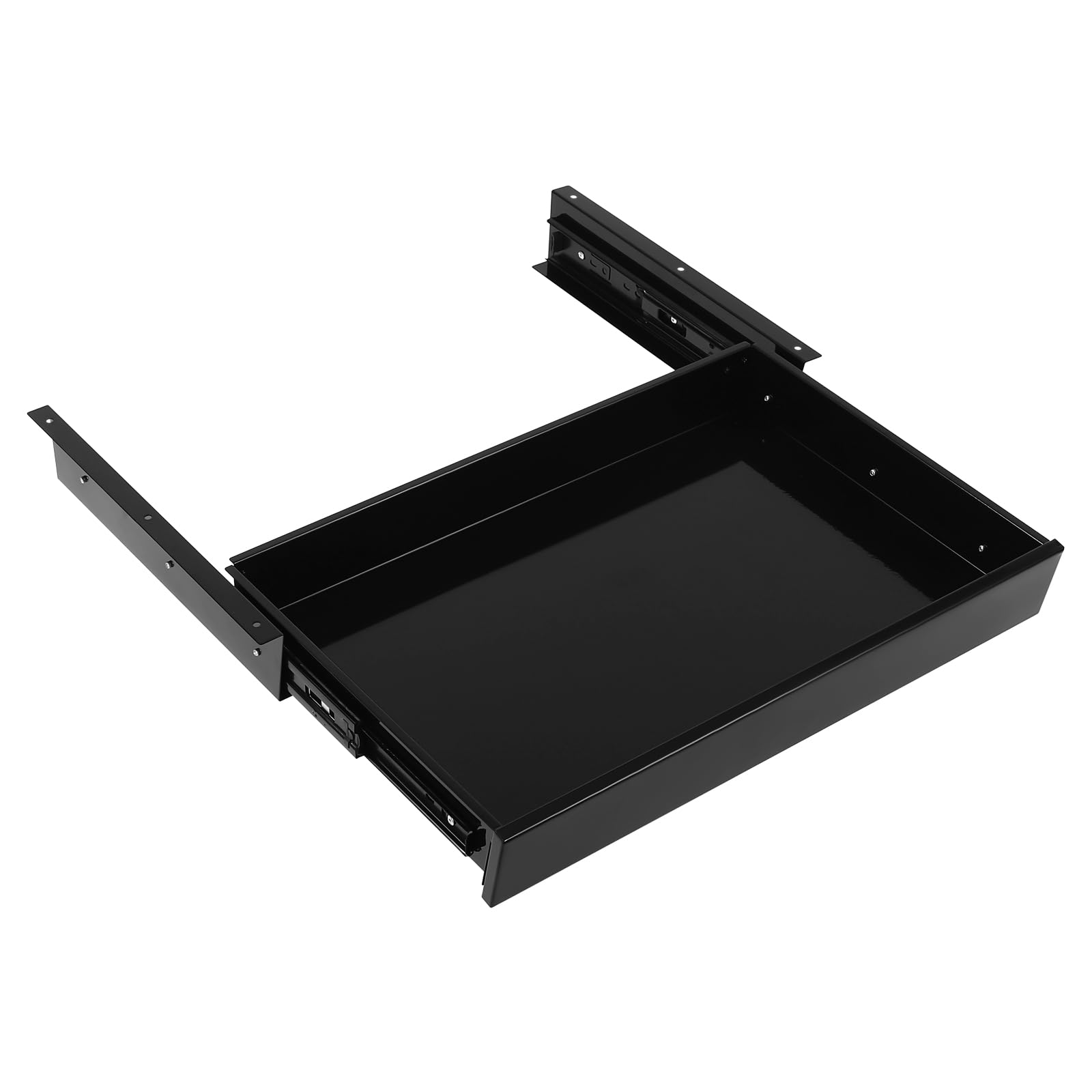 juckeyroot Sliding Pull-out Under Table Drawer for Office Desk, Drawer For Under Desk, Undermount Drawer for Sit Stand Workstation (Black, 22