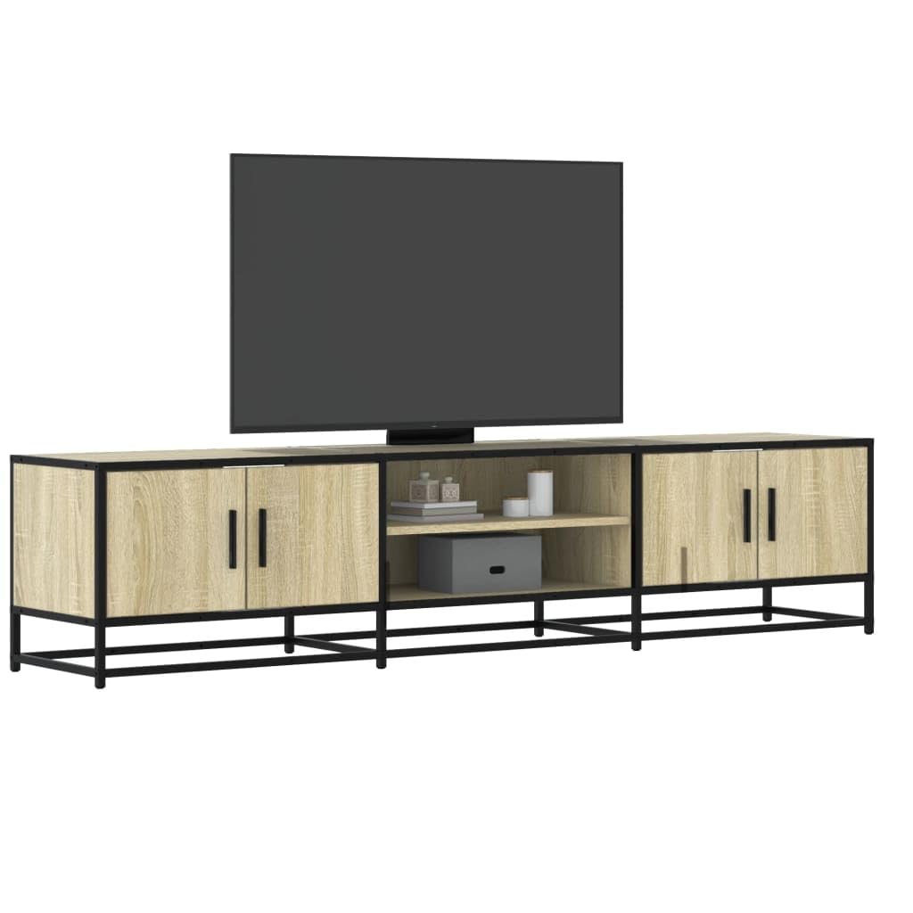 Mobile basso per TV in rovere Sonoma, 180 x 35 x 41 cm, in metallo