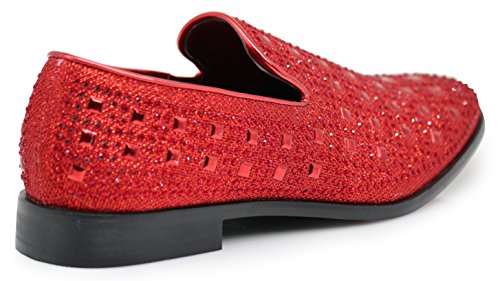 Image of SPK11 Men's Vintage Fashion Rhinestone Designer Dress Loafers Slip On Shoes Classic Tuxedo Dress Shoes