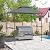 COBANA Grill Gazebo 8’x 5’ Outdoor Patio Backyard BBQ Grill Shelter Double Tiered Soft Canopy Top with Steel Frame and Bar Counters, Gray