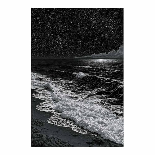Poster noir et blanc portrait decoration murale design salon chambre cuisine XENIOU 80x120cm
