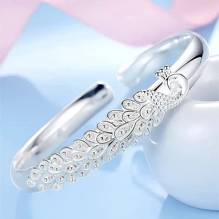 Pulseras de brazaletes ajustables de pavo real para mujeres que buscan comodidad en bodas