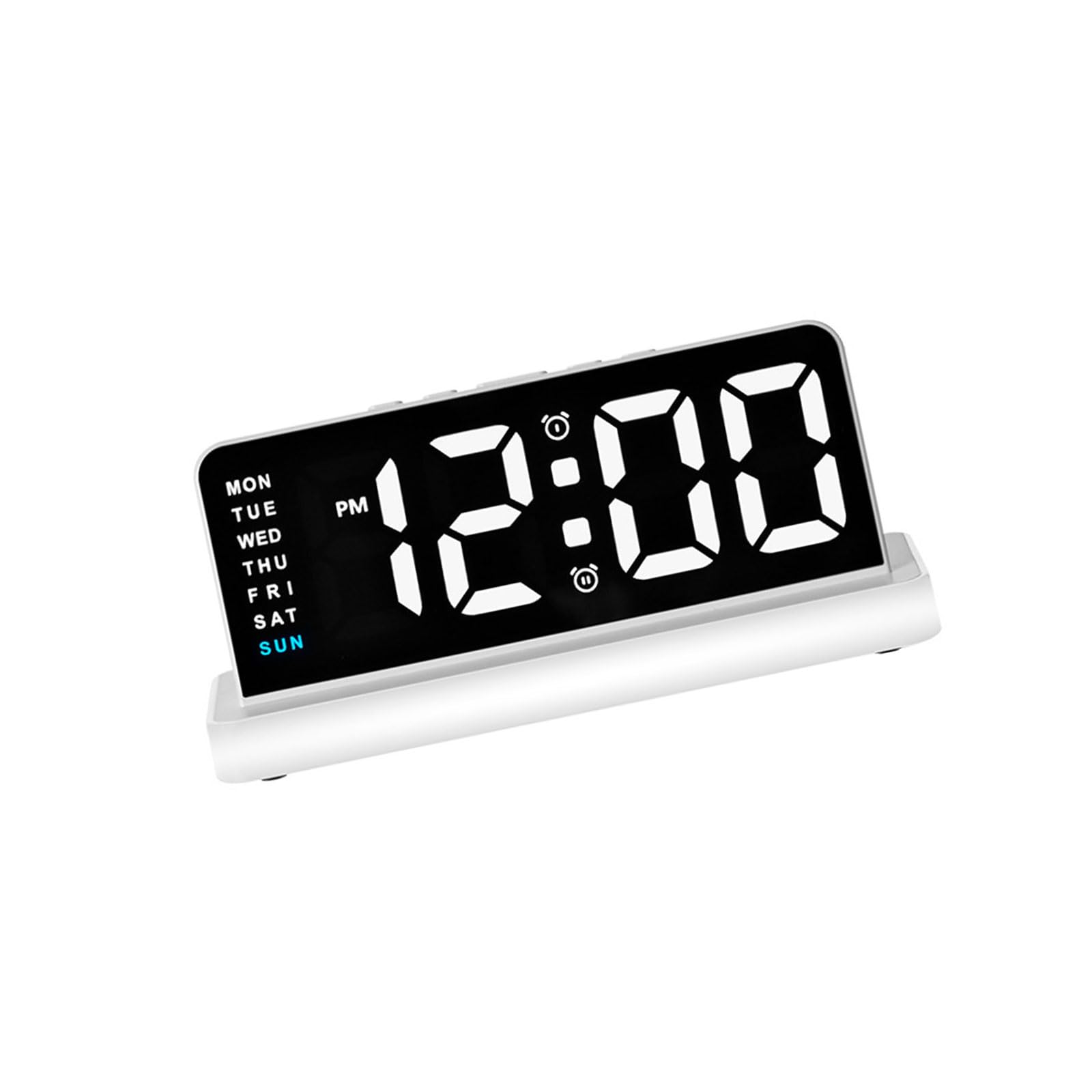 Shntig White Bedside Alarm Clock With Large Number Led Screen And Gentle Night Light For Bedroom Nightstands And Desks Alarm Clock Bedside Led Night Light Weekday Display Large Number Bedroom Desk Sleep Routine Up