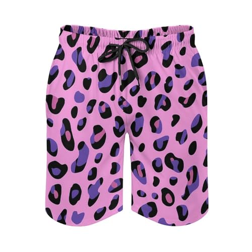 Gradient-Leopard Mens Swim Trunks Quick Dry Board Shorts Beach Swimwear Bathing Suits2