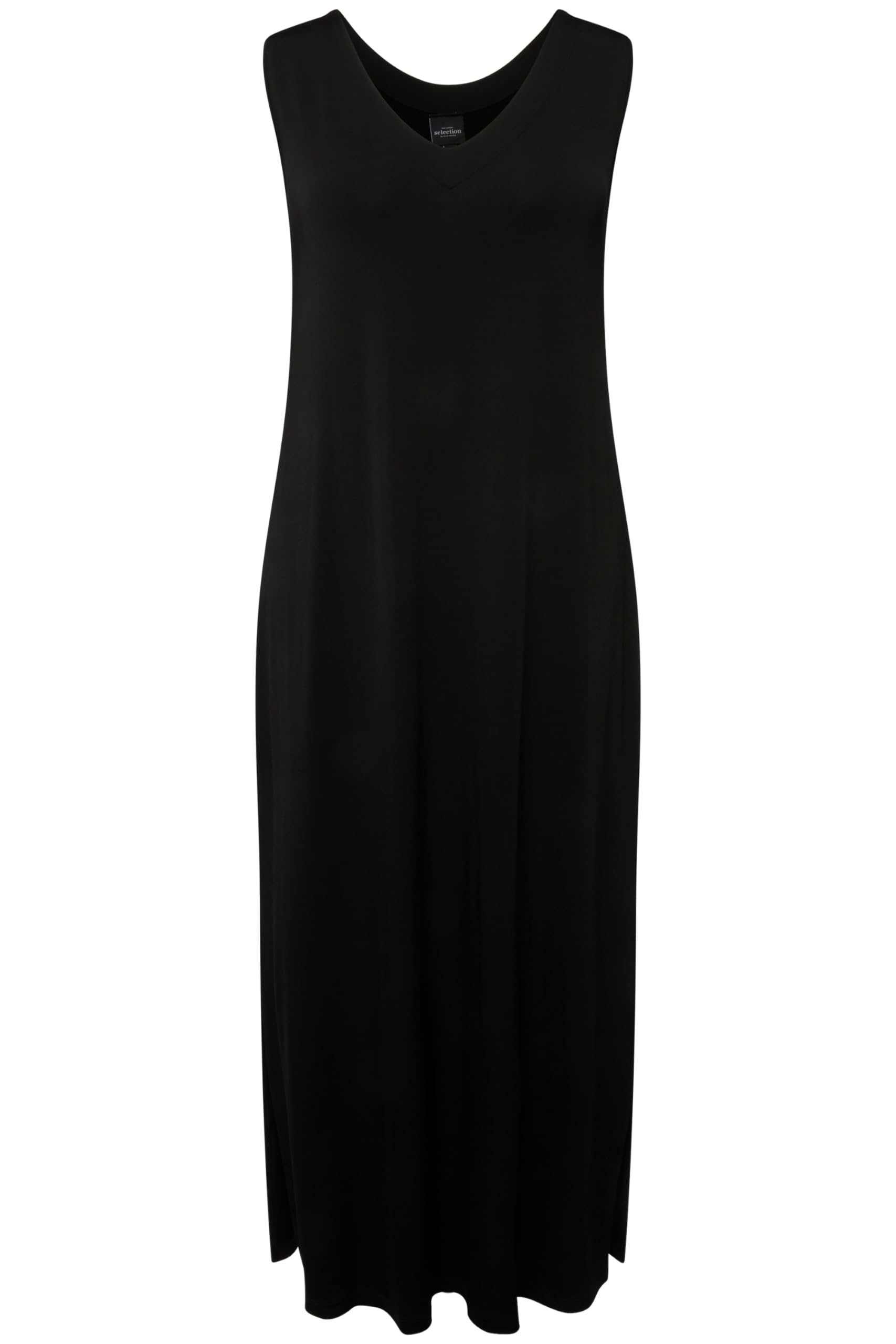 Ulla Popken Damen Slinky-midikleid, A-Linie, V-Ausschnitt, Ärmellos Slinkykleid