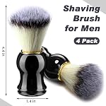 Patelai 4pcs Shaving Brush for Men Hand Crafted Shaving Brush for Wet Shave Using Shaving Cream Premium Quality Hair Bristle Bamboo Black Handle Shave Brush for Bearded Man Father Boyfriend Gifts - Image 2