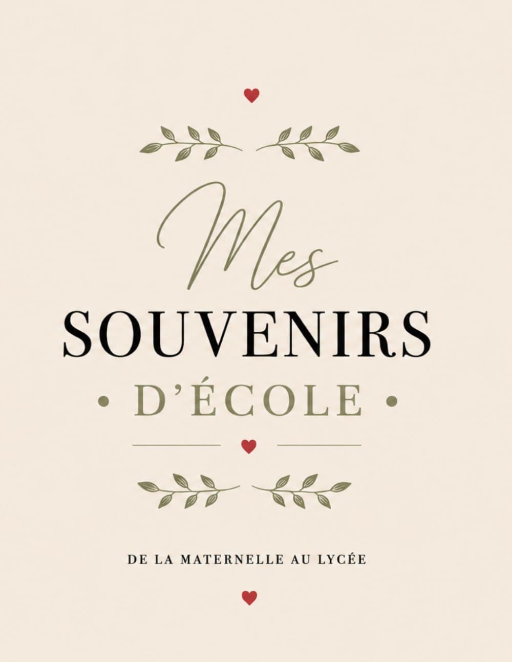 Mes souvenirs d’école – Album photo de classe – De la maternelle au lycée – Beige