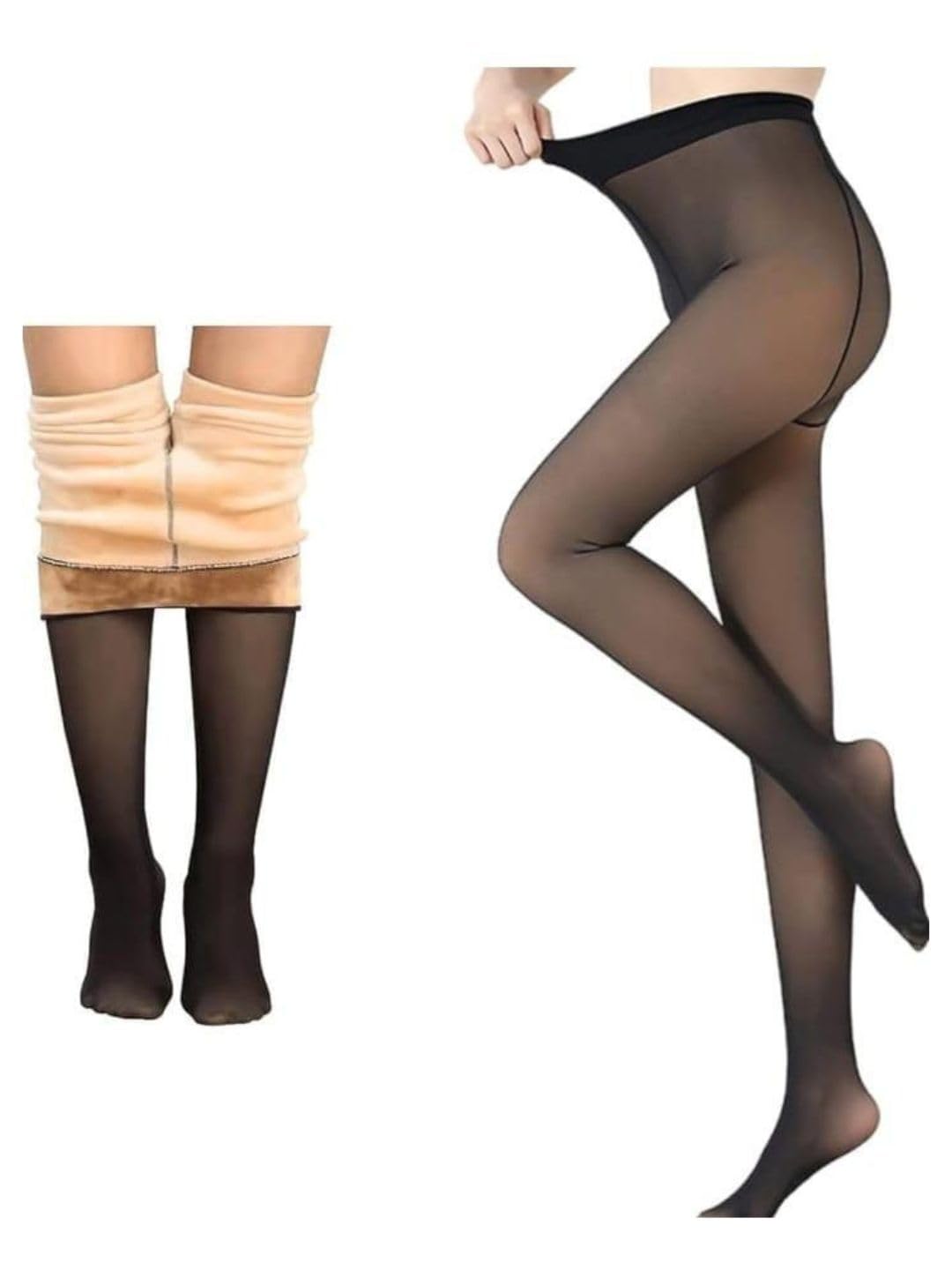 Pantyhose Fur Stockings For Women For Winter | Warm Fleece Stockings For Women Winter | Sheer Fur Stockings For Women-image-45