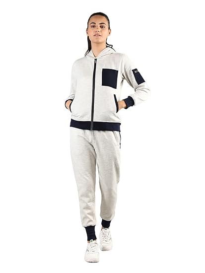 Women Winter Hooded Zipper Full Sleeves Track Suit