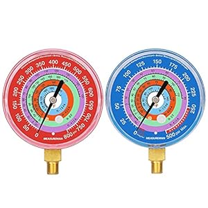 Measureman Kühlschrank-Manometer-Set Blau Rot 8,9 cm