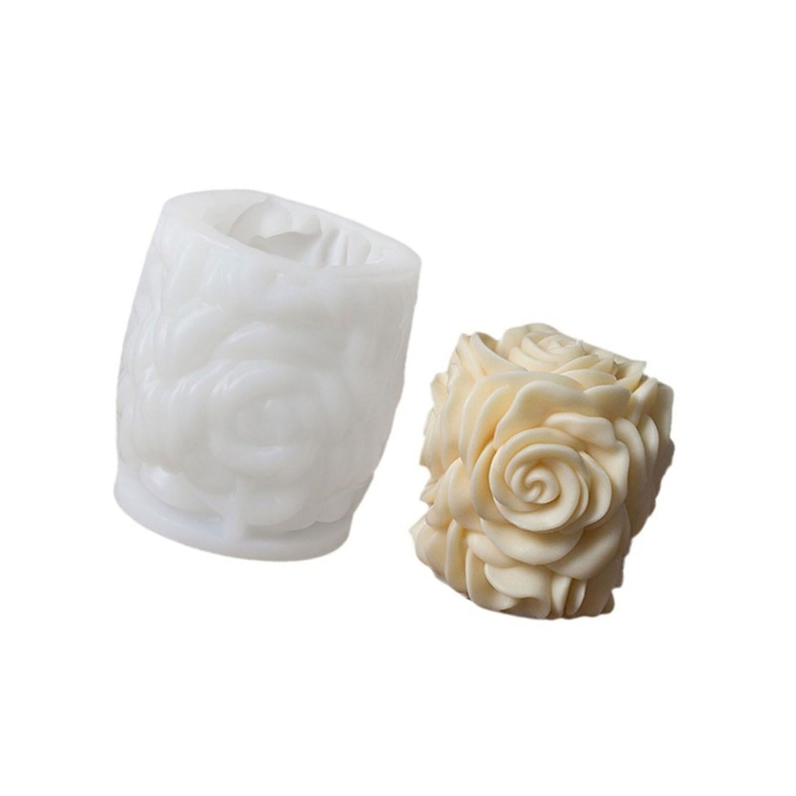 NEWFT 3D Flower Silicone Molds Cylinder Silicone Molds for Soap Gypsum Decoration Epoxy Resin Wedding Decoration Mold