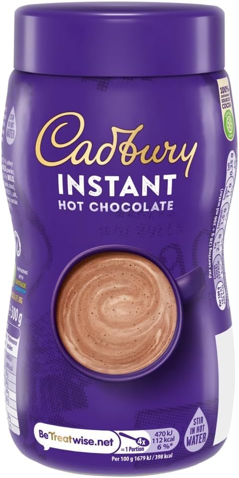 CadburyInstant Hot Chocolate, Quick and Easy Hot Chocolate Mix, Approximately 11 Servings, 300 g (Pack of 1)