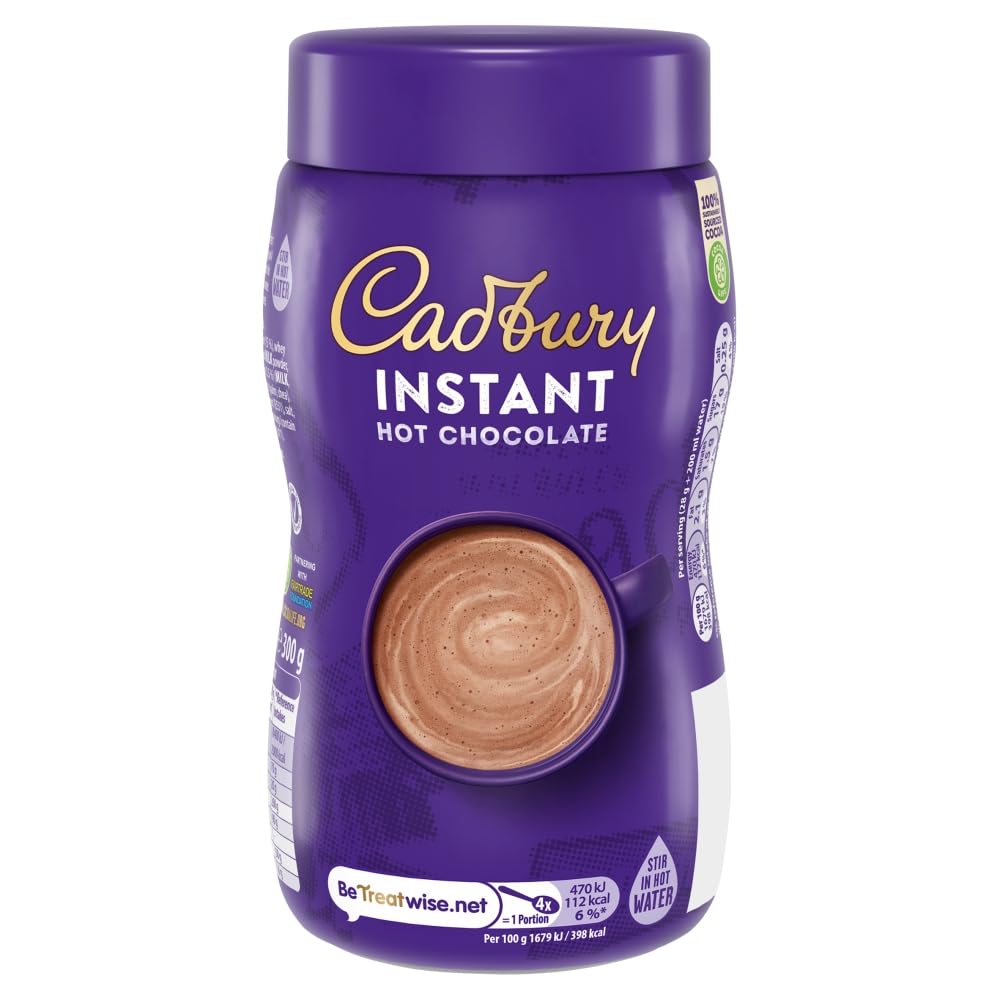 CadburyInstant Hot Chocolate, Quick and Easy Hot Chocolate Mix, Approximately 11 Servings, 300 g (Pack of 1)