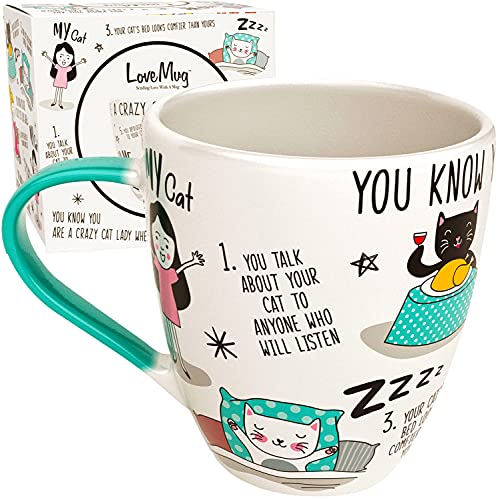 Love Mug: Crazy Cat Lady Mug - Ideal Christmas Gifts for Cat Mom, Cat Mom Coffee Mug Cup and Cat Mug, Crazy Cat Lady Gifts, Cat Christmas Gifts for Cat Lovers and Cat Lover Birthday Gifts For Women