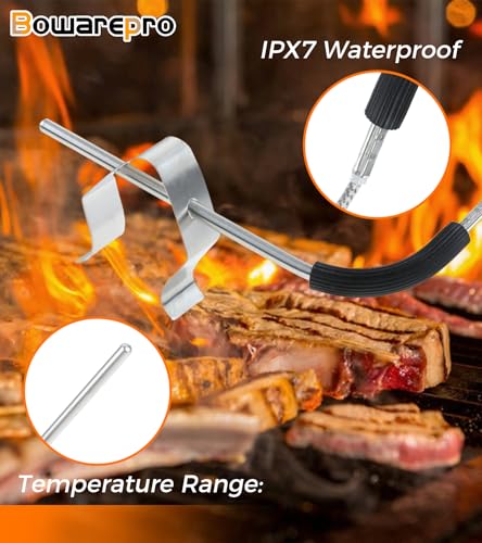 Bowarepro 2 Stk Grill Ersatzsonde Kompatibel mit Weber Igrill 2 Igrill Mini Igrill 3 Thermometer Fleischgrillsonde Ersatz-Set Grillfühler Temperaturbereich -50 °C bis 380°C (Schwarz+Rot)