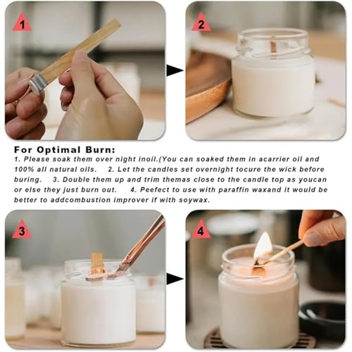 Mechas de Madera para Velas Pack 100 con Recortador miniatura 3