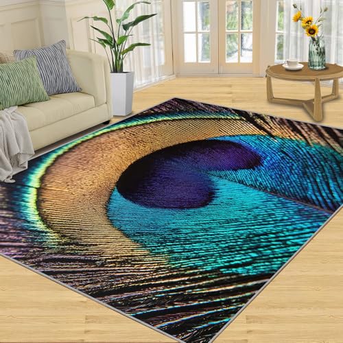Tapis à poils courts antidérapant et lavable texture plume - 2