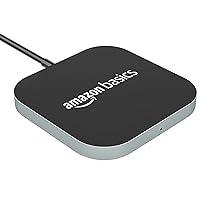 AmazonBasics Magnetic Wireless Charger | 15W Max Fast Charging Square Pad | Compatible with iPhone 13/13 Pro/13 Mini/13 ProMax/12/11, Samsung Galaxy S21/S20/Note 10/Edge Note 20Ultra/S10-Silver