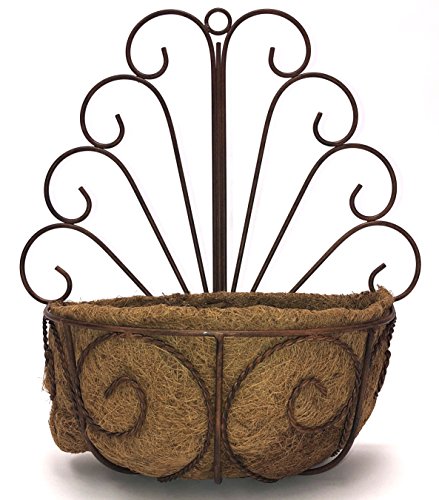 Deer Park Wb107 Peacock Wall Basket With Cocoa Moss Liner,Natural Patina #TOP6