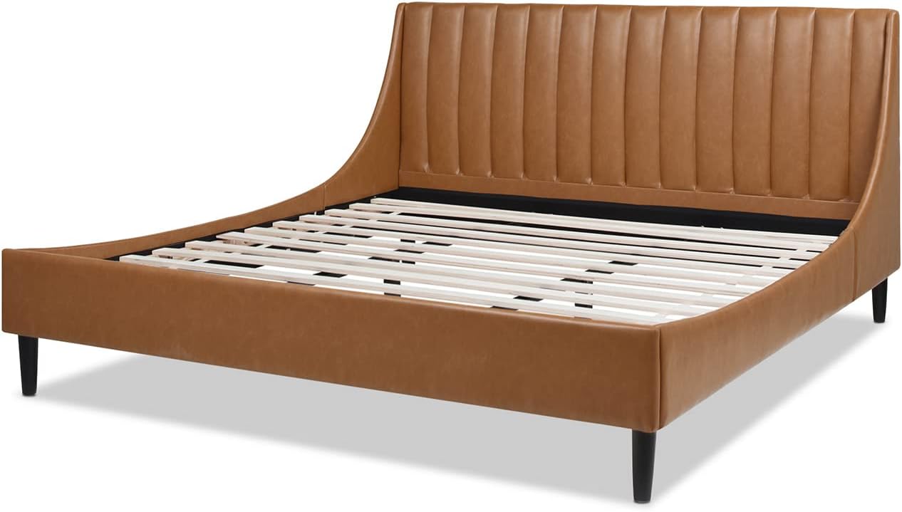 Sandy Wilson Home Marlowe Vertical Tufted Headboard Platform Bed Set