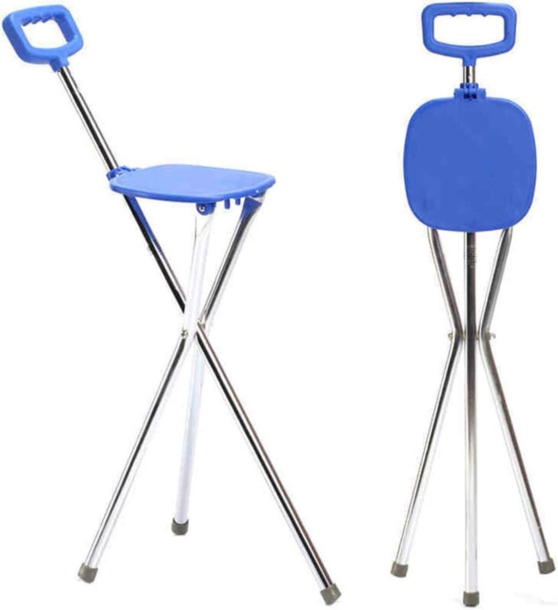 Silla para Caminar Portátil Bastón para Ancianos Bastón Silla Plegable Bastón Trípode para Caminar Taburete Ayuda para Caminar Adecuado para La Pesca El Senderismo Bastón Ortopédico