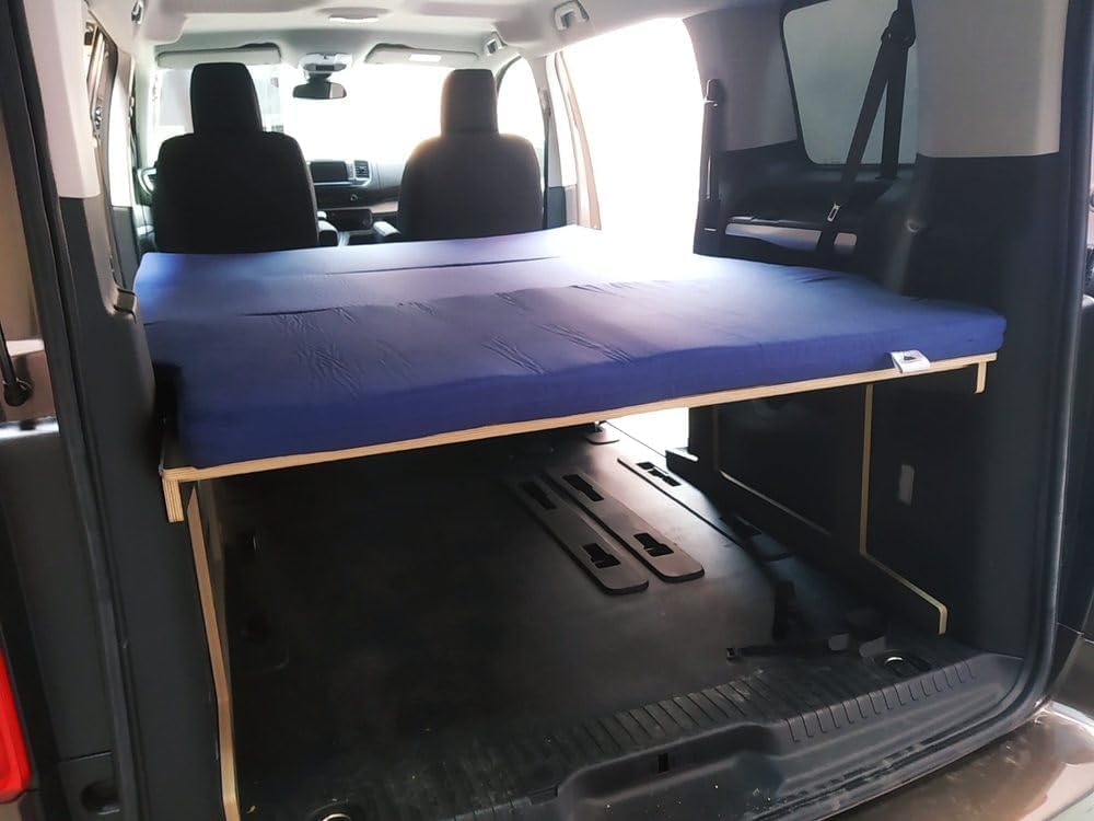 Materasso Pieghevole per Furgone Camper di MEDIA Dimensione, Compatibile con Vari Veicoli, Rigido Ad Alta Densità, Blu Scuro, Sfoderabile e Lavabile