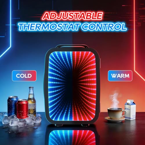 Image of BEICHEN Mini Fridge, 4L /6 Can Small fridge with Dimmable Gaming Light | Cooler and Warmer for Bedroom,Office and Dorm,Dual 12V AC /DC for Drink, Cosmetic and Food, Ultra-quiet,Lightweight