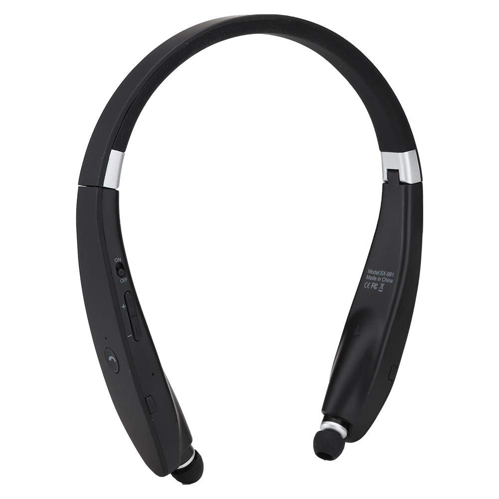 Tosuny SX-991 Auriculares Bluetooth Plegables de Cuello, Telescópicos e Inalámbricos Con Micrófono y Cancelación de Ruido (Negro)