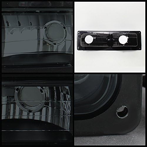 AKKON - For Chevy C/K Series Silverado Suburban Tahoe Pickup Truck Smoked Lens Headlight + Bumper + Corner Light Set