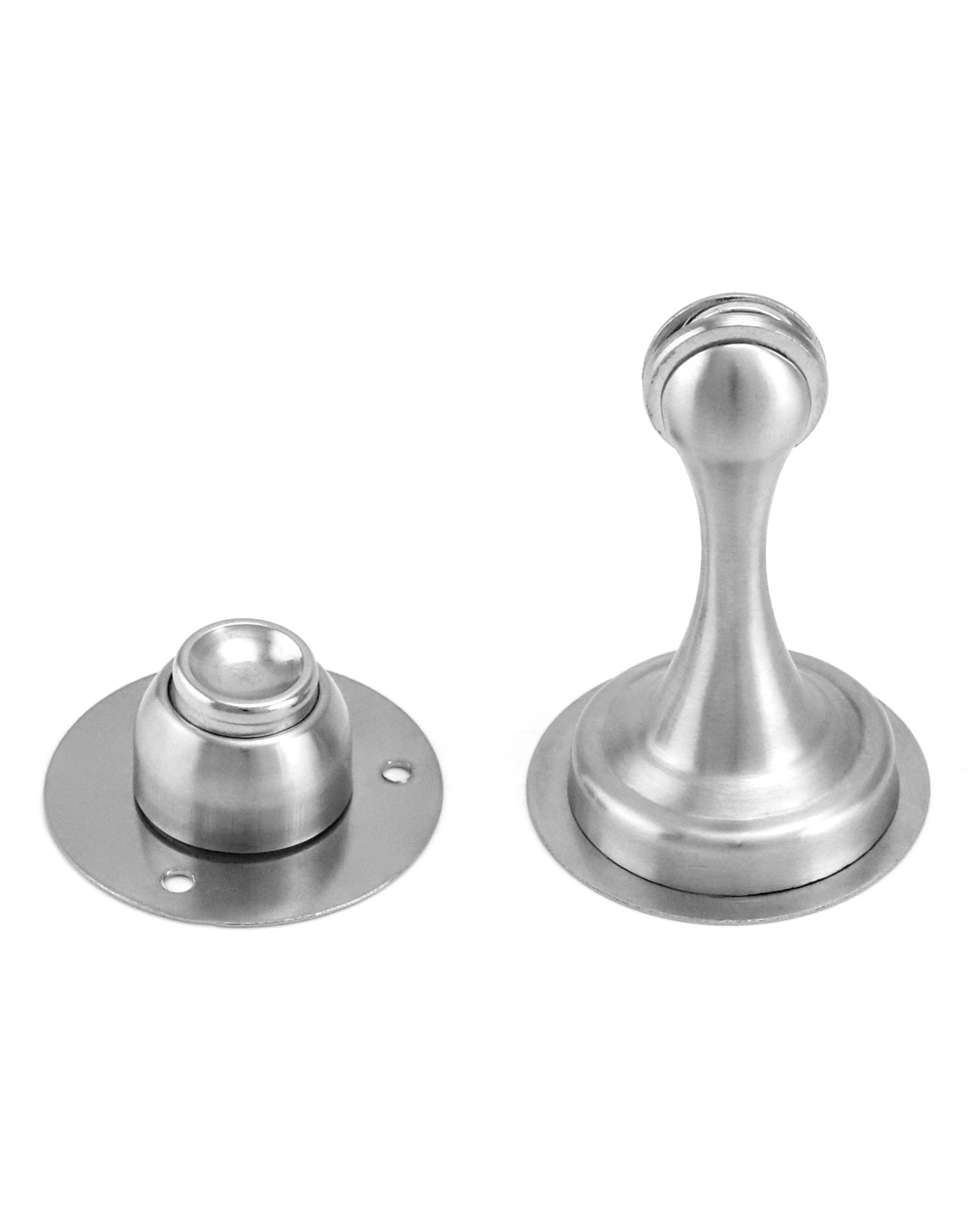 QWORK® magnetyczne stopery do drzwi, stali nierdzewnej, 3 m dwustronną taśmą klejącą i ukrytym mocowaniem śrubowym, do montażu na podłodze lub ścianie